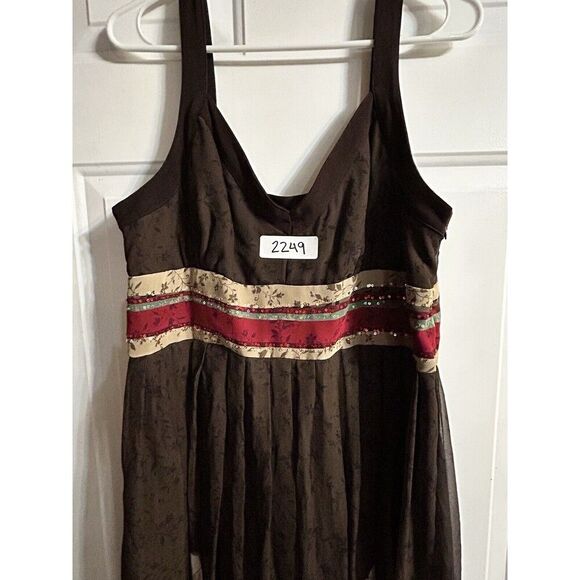 Signature by Robbie Bee Silk Dress Women Sz14 Empire Waist Cottage Core Babydoll - Picture 16 of 16